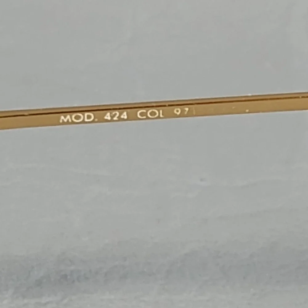 Vintage 90s Cazal Gold Rimless Hexagon Eyeglass Frames MOD. 424 COL. 971 READ